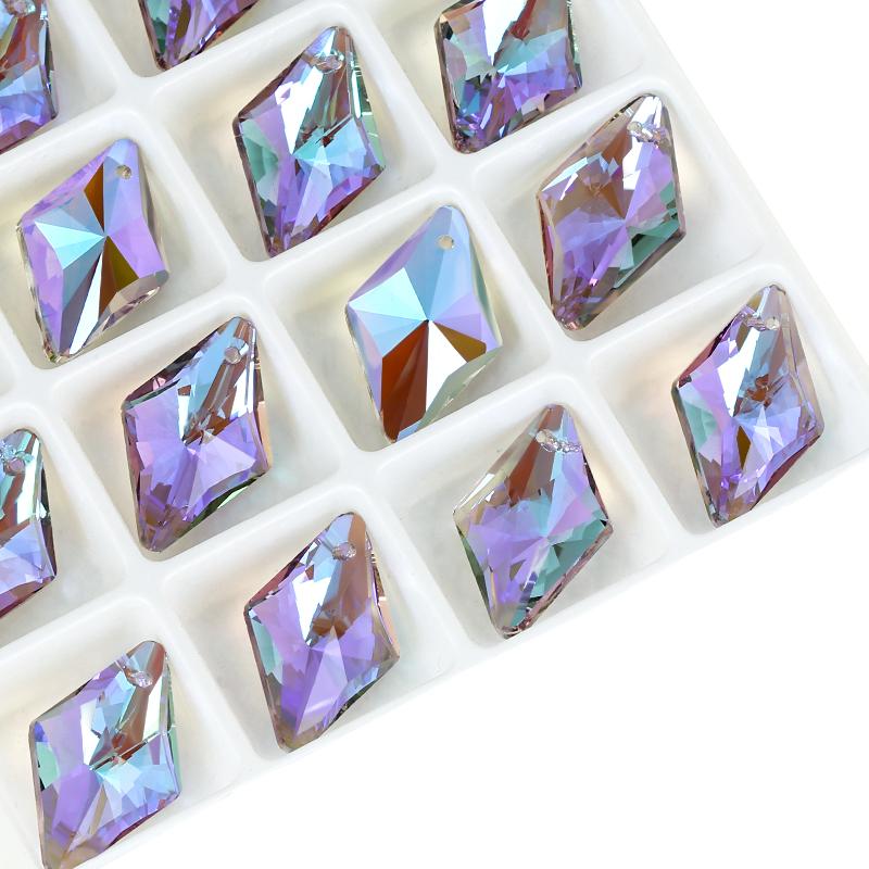 12Pcs Crystal 6320 Rhombus Pendant Glass Austria Loose Beads Charms Rhinestones for DIY Earring Necklace Jewelry Accessories