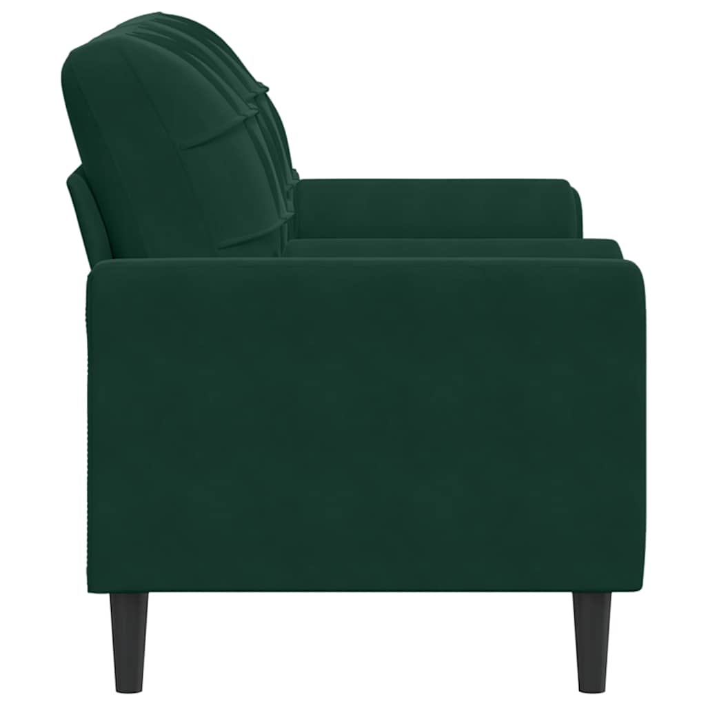 Vidaxl 2-Osobowa Sofa Z Poduszkami, Ciemnozielona, 140 Cm, Aksamit