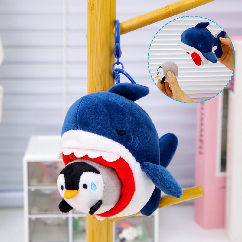 Cute Shark Keychain Plush Toy With Pull String For Kids And Collectors