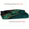Green Blue Gold Marble Duvet Cover Set HD Digital Printing Bedding Set Soft Comfortable Duvet Cover For Bedroom Guest Room