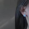 Micro-Inlaid Super Shiny Square Diamond Earrings For Women Simple And Cool Style Earrings