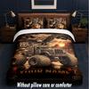 Set de așternut cu tematică Monster Truck, text sau nume personalizat, 3 piese, 1 cearșaf plat și 2 fețe de pernă, așternut personalizat pentru casă