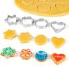12pcs Metal Biscuit Cutter Set, Stainless Steel Set of Flower Center Round Star-shaped Small Biscuit Cutter, Biscuit Cutting and Baking Mold,