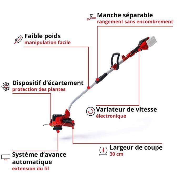 Einhell coupe-bordures sans fil ge-ct 36/30 li e - solo pxc (36v, double fil : 30 cm) livré sans batterie ni chargeur