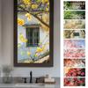 Rose Lily Window Static Sticker Vivid Flower Electrostatic Film Creative Glass Decals  Living Room