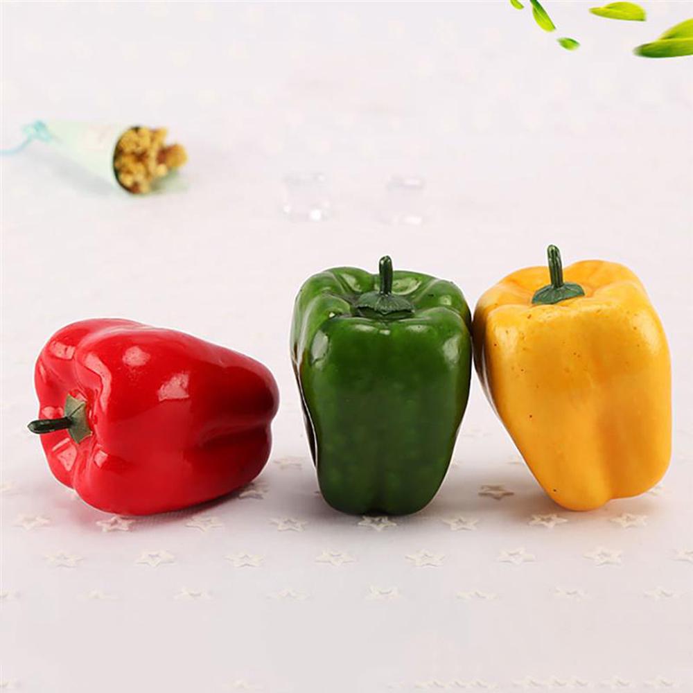 3pcs Artificial Pepper Simulation Fake Imitated Food Display Restaurants