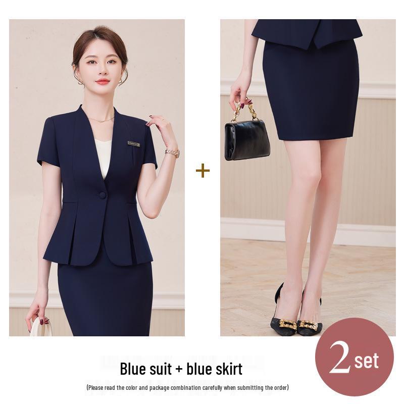 Women's Summer Professional Suit: Elegant, Lightweight Workwear for Hotel and Jewelry Store Managers