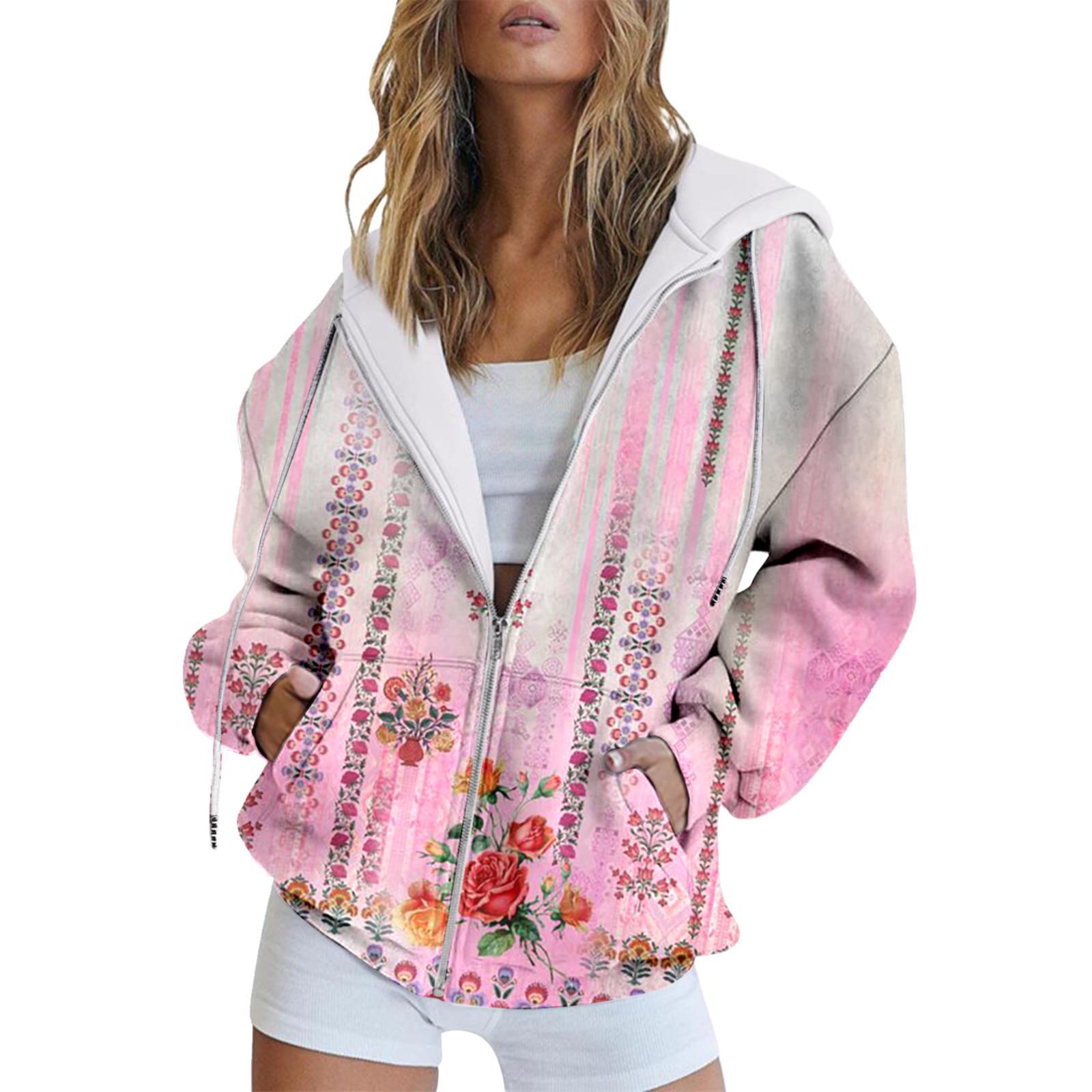 

Карманный цифровой европейский и американский стиль минималистский темперамент, мода на растительные цветы, толстовка с капюшоном на молнии, с длинными рукавамиMC4 6XL