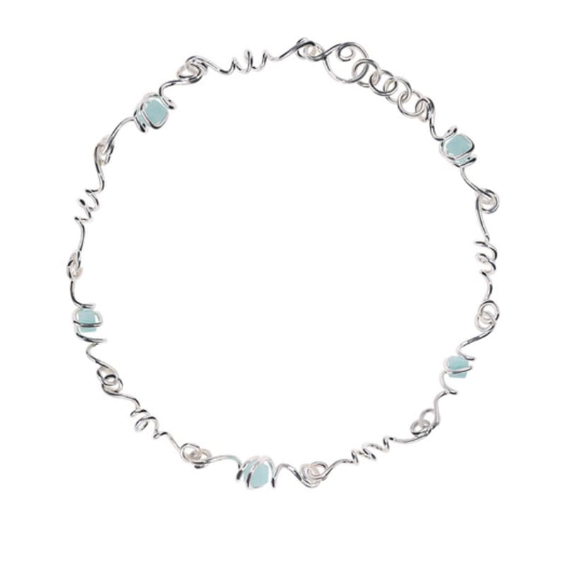 NEUF PIECE CLIMBING PLANT BLUE OPAL NECKLACE