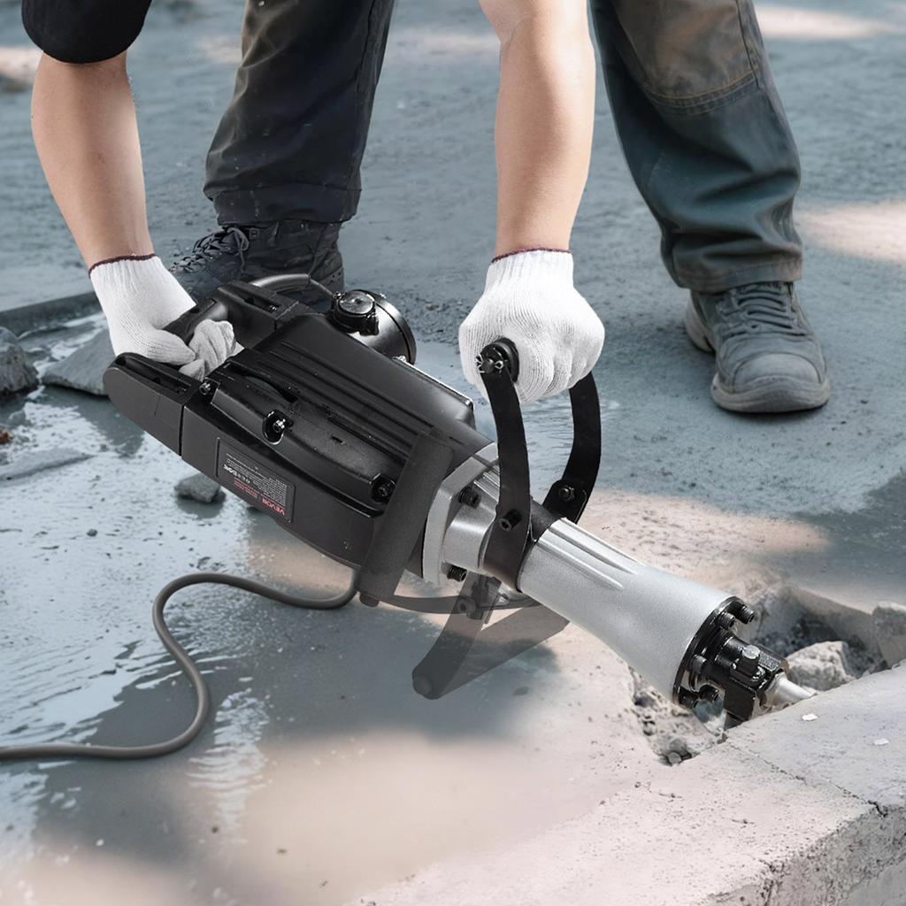 VEVOR Demolition Jack Hammer, 2800 W Powerful Electric Jackhammer, 1200 BPM Concrete Breaker with 3 Chisels, a Clay Spade, Carrying Case, Gloves