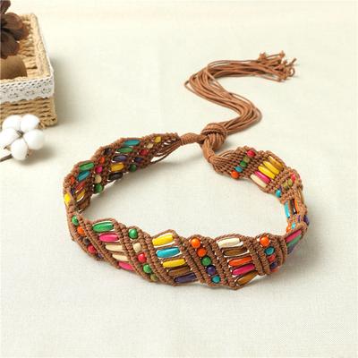Ethnic Style Knitting Belt Chinese Knot Girls Hanfu Belt Fashion Creative Handmade DIY Skirt Belt