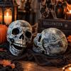 Lot de 2 Têtes de Mort 15 cm pour Décoration Halloween – Crânes Squelette, Décoration Effrayante pour Fête et Soirée Halloween