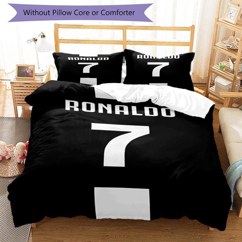 Ronaldo Champions League Ruhm Bettwäsche-Set, Atmungsaktiver Bettbezug mit Kissenbezügen, Weiche Bettwäsche für Schlafzimmer Heimdekoration, Perfektes Festival Bi