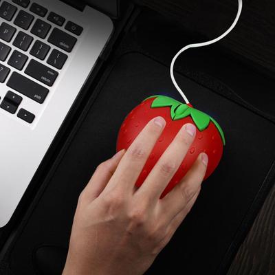 Cute Strawberry Mouse Grip Plug-Play USB Ergonomics Cozy Wired Mouse Computer Accessories Mute