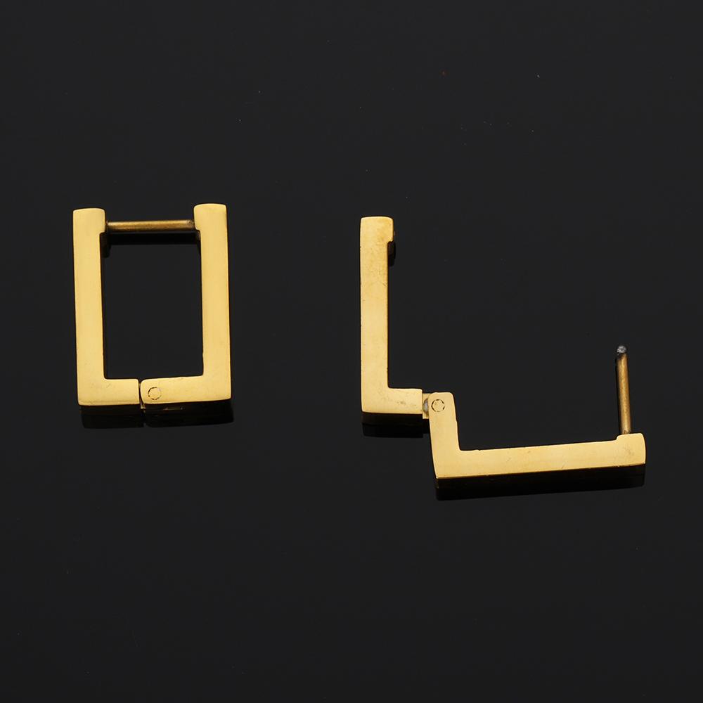 2-4pcs Stainless Steel Earrings Triangular Rectangle Earrings Hoop Fashion Jewelry Making DIY Women Men Punk Hiphop Bijoux