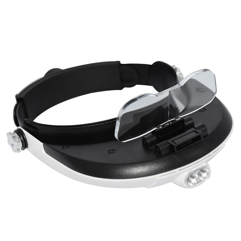 Forstørrelsesglass med hodebånd med LED-lampeforstørrelsesglass for birøktutstyr 1.0-6.0X Multiple forstørrelsesspeil med 5 linse