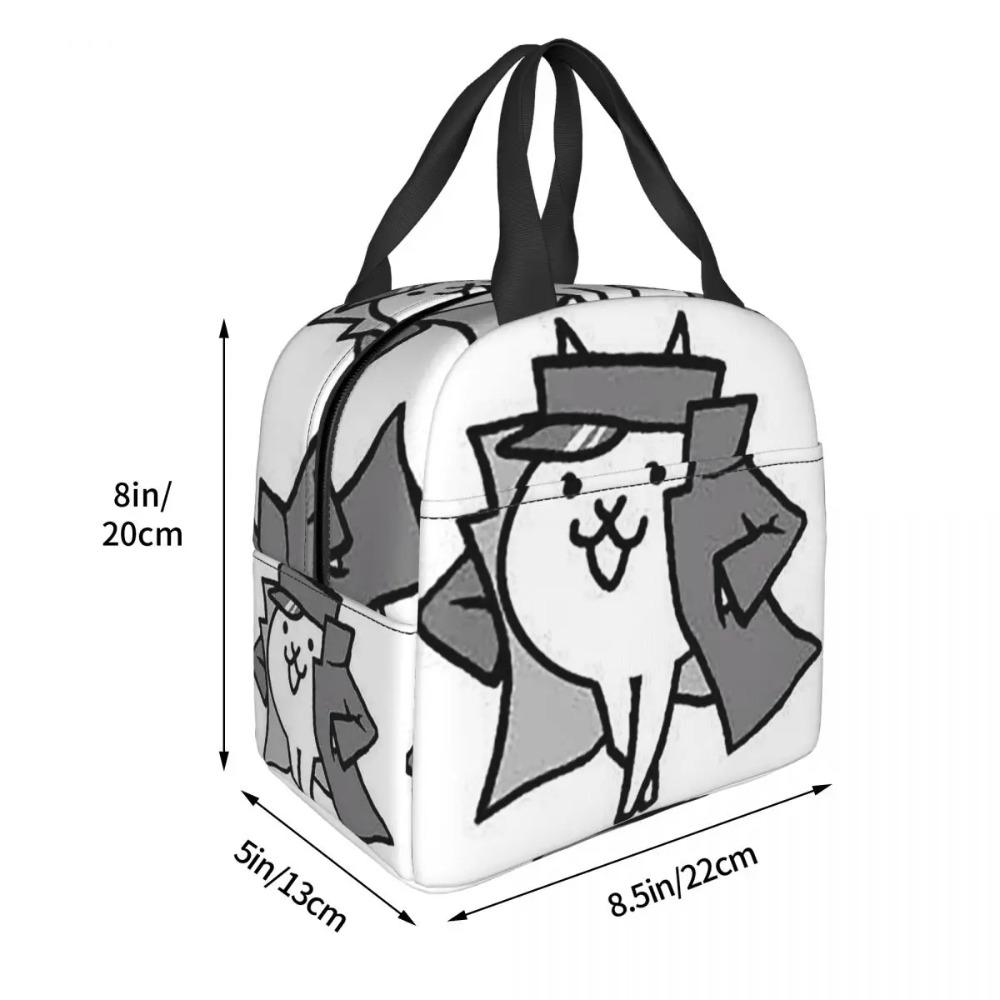 Gato Jotaro Battle Cats Insulated Lunch Bag for Women Children Leakproof Food Boxes Thermal Lunch Box Tote