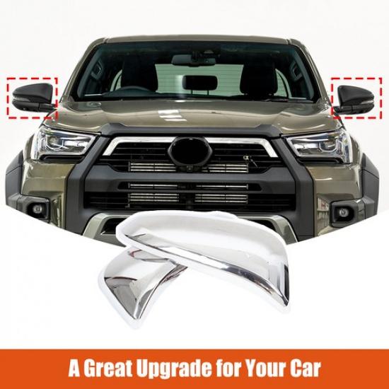 Silver Exterior Side Rear Mirror Cover Caps Trim For Toyota Hilux/4Runner/RAV4