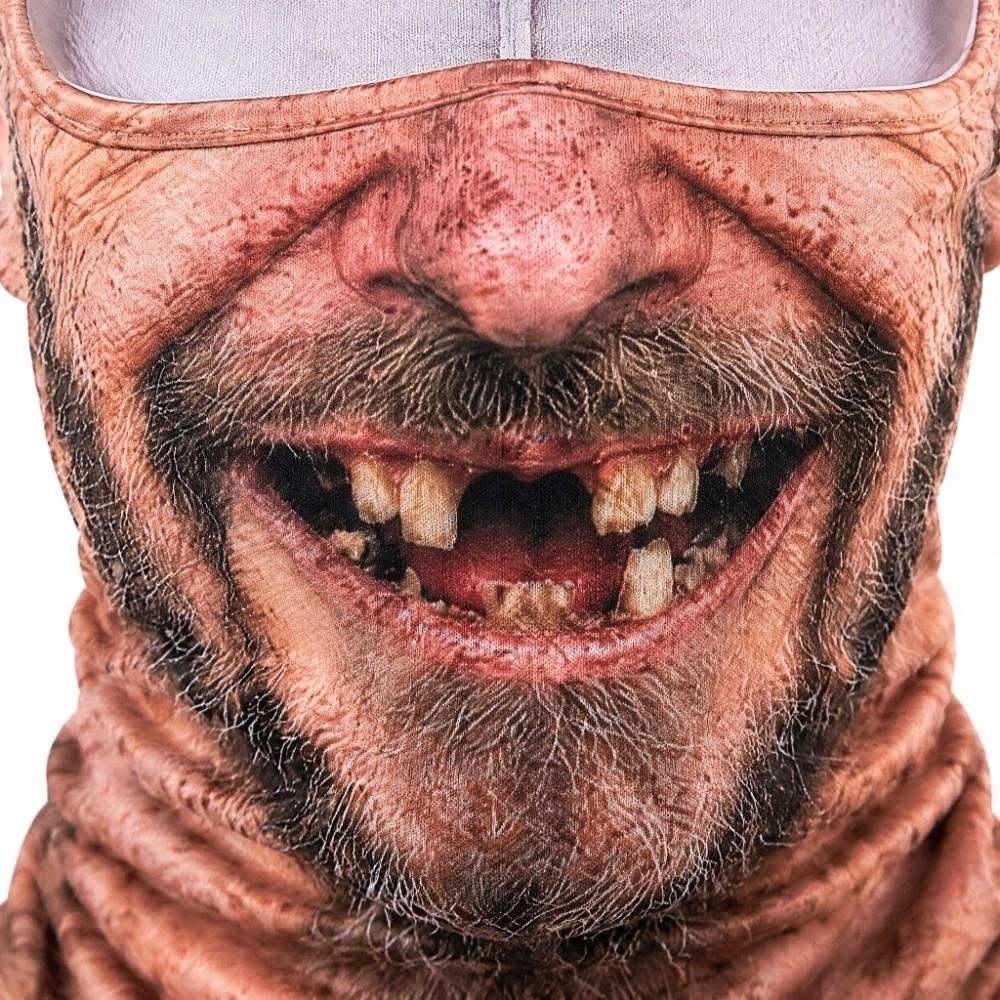 Zabawna Zabawna Maska Prank 3D Nadruk Kaptur na Szyję Podszewka Kasku Maska na Twarz Motocyklowa Narciarska Cosplay