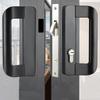 Serrures de Porte Coulissante de Balcon Serrure à Poignée Noire Verrou Crochet pour Porte Coulissante à Cadre en Aluminium Accessoire Matériel Ménager Serrure de Porte