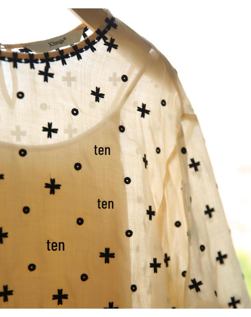 Heavy Embroidery Puff Sleeve Babydoll Top Women XYG482408MG – Japan & Korea Collection