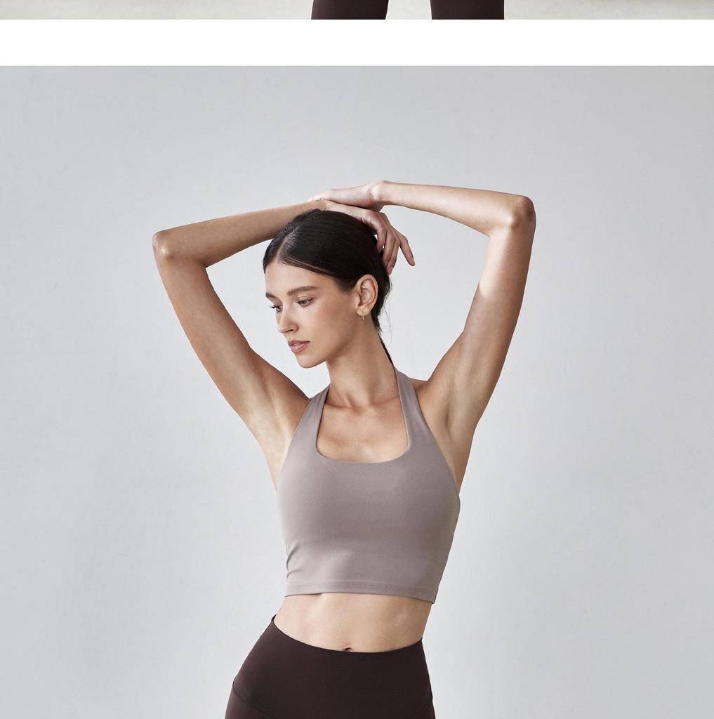 Chic Women's Halter Push-up Sport Bra Top - Waist-Cinching Yoga & Pilates Outerwear