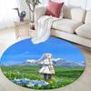 Frieren2 Round Area Rug,Carpet Rug for Living Room Bedroom Sofa Playroom Decor,Non-slip Floor Mat