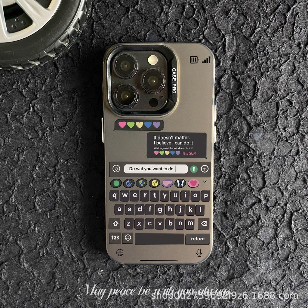 iPhone15Pro Keyboard Mobile Phone Case: Laser Soft Case for Apple 14/13/12/11XsMax, XR/X Tide Design