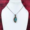 Tibetan Turquoise Pendant Copper Wire Wrapped Gemstone Pendant Handmade Designer Pendant Copper Wire Jewelry Brand New Pendant Gifts For Mom