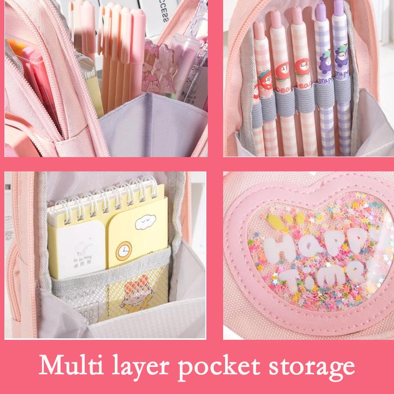 1 stück Federmäppchen Große Kapazität Canvas Bleistiftbeutel Beutelhalter Box für Mädchen Schüler Schreibwaren Schulbedarf