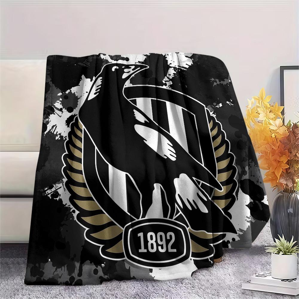 Collingwood Magpies  Print Flannel Blanket, High quality Comfortable for All Seasons, Home Decor, Warmth and Comfort