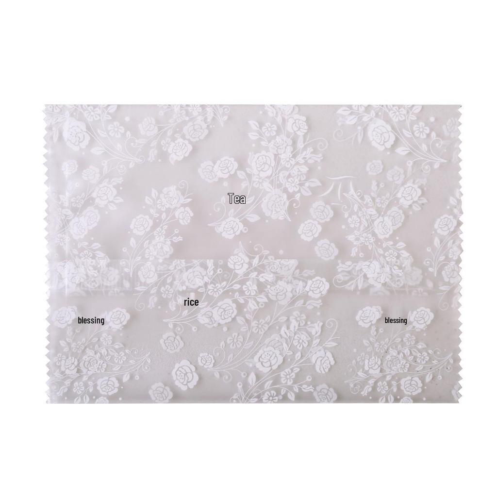 White Rose Frosted Snowflake Mooncake Pastry Heat-Seal Bag