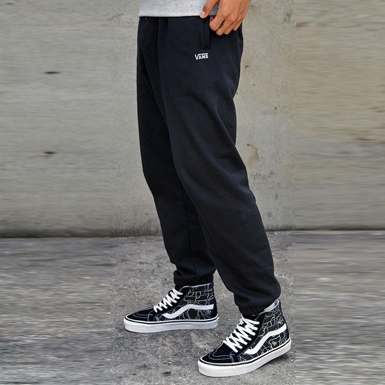 Vans Fleece Lined Thick Knit Cuffed Sweatpants Men Bottoms Black VN0A3HKNBLK
