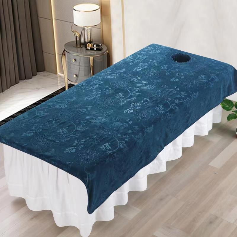 Soft Flannel Velvet Beauty Bedspread Beauty Bed Sheet SPA Massage Treatment Bed Table Cover Salon Bed Sheet With / Without Hole