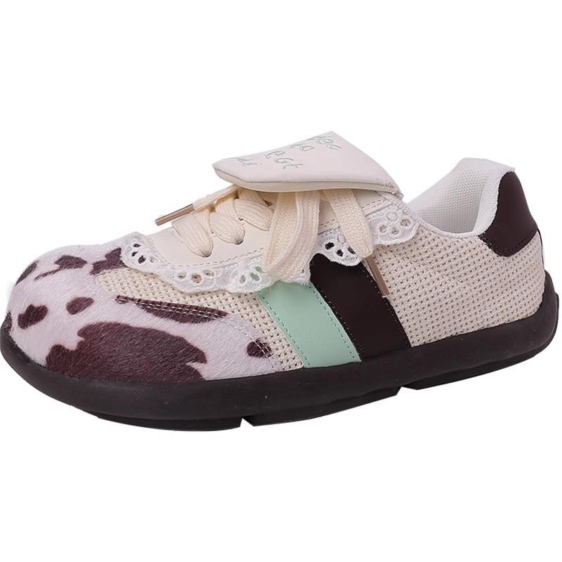 2025 spring new ugly and cute tongue-turning Agamde training shoes women's indoor shoes one pedal soft-soled Mary Jane shoes