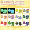 12PCS 3D Printed Easter Eggs with Dragons Inside, Easter Surprise Dragon Eggs, 3D Printed Animals, Easter Basket Stuffers,Fidget Toys Gifts