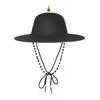 Black Sun Hat Traditional Flying Fish Costume Hat Wide Brim UV Protection Fishing Idol Cosplay Cap Headwear