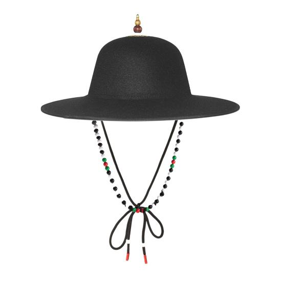 Black Sun Hat Traditional Flying Fish Costume Hat Wide Brim UV Protection Fishing Idol Cosplay Cap Headwear