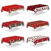 Plastic Christmas Tablecloth Santa Claus Elk Party Tablecloths Table Cover  Christmas Decoration