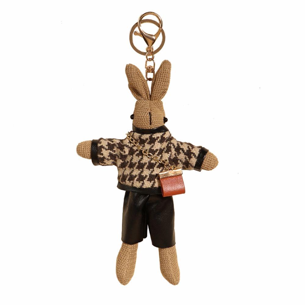 Key Holder Bag Pendant Decoration Korean Style Key Ring Lady Rabbit Keychains Girls Car Accessories