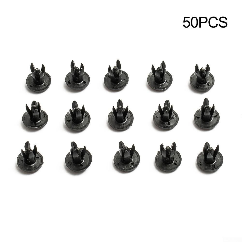 50 Pcs Push Pin Clips Parts Car Mouldings Trim 6mm Hole Dia Plastic Rivets