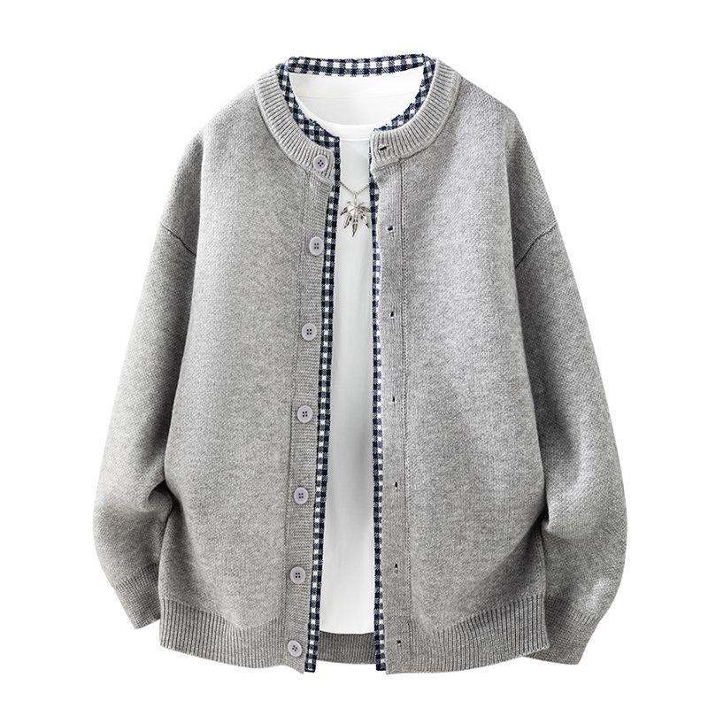 

Unisex Thick Knitted Hooded Sweater Coat - Casual & Versatile for Autumn/Winter M сірий колір