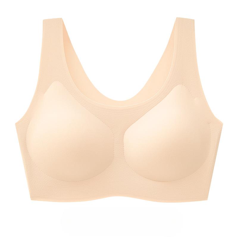 Fitness Sports Bra Summer Ultra Thin Ice Silk Traceless Bra Women's Breathable One Piece Tank Top Bra