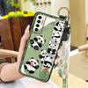 Fashion Design Cute Phone Case For Tecno Camon17P Phone Holder Cartoon Back Cover Shockproof Panda Silicone Ring Lanyard