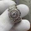 Mary Inlaid white zircon ring, European and American luxury men's engagement wedding
