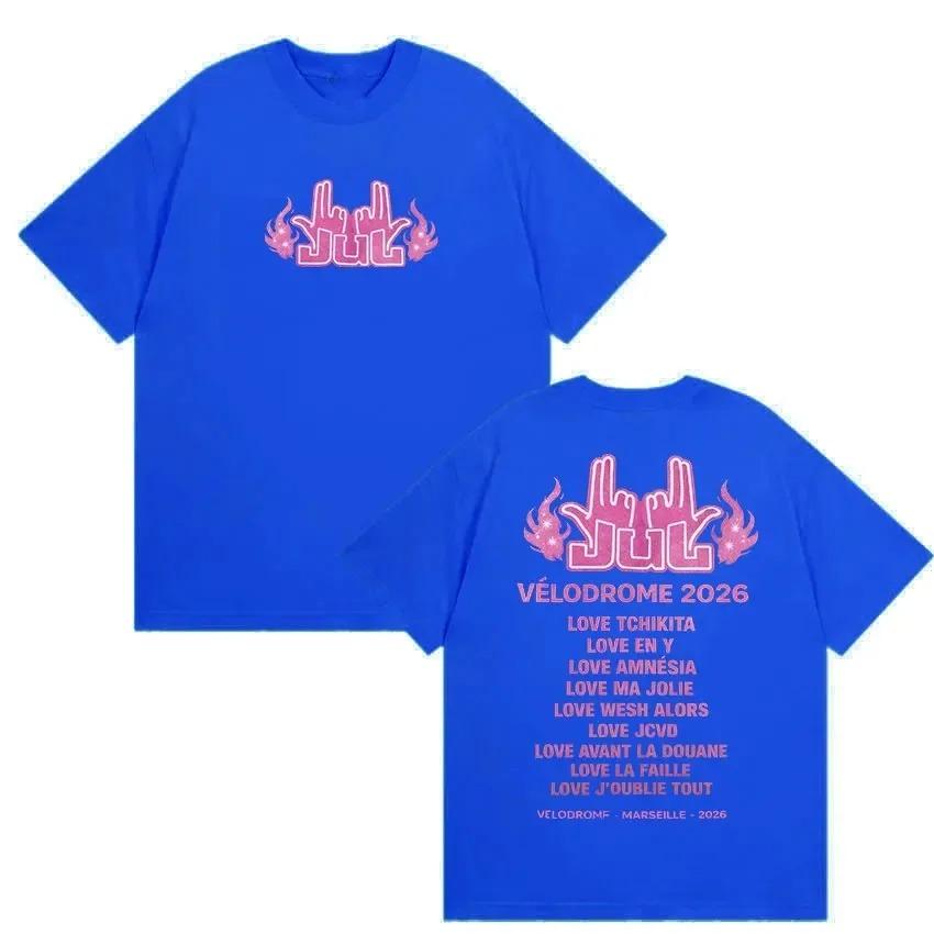 

Jul Velodrome 2026 Concert Tracklist Graphic TShirt French Rapper Unisex Casual Cotton Streetwear Tops TShirt S