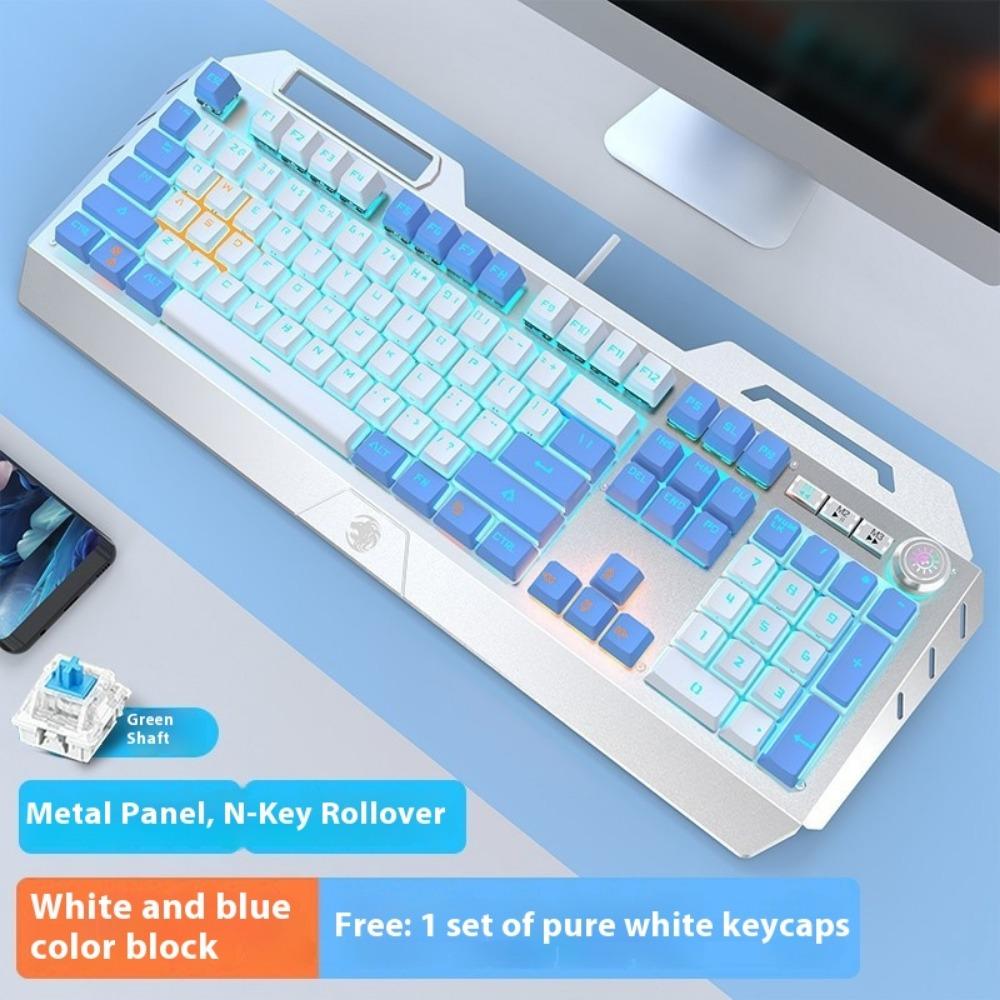 Mechanical Keyboard, Wired Mouse Set, Game Computer, E-sports, Green Axis, Wireless Keyboard and Mouse Special