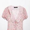 2025 Spring Women's Fashion: European & American Style Printed Short Dress with Round Turn-Down Collar