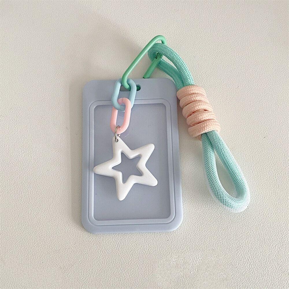 

Star Pendant Card Sleeve Plastic ID Card Storage New Photo Card Holder blue-Vertical