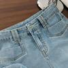Damskie spodenki z pranego denimu z koronkowym wykończeniem
